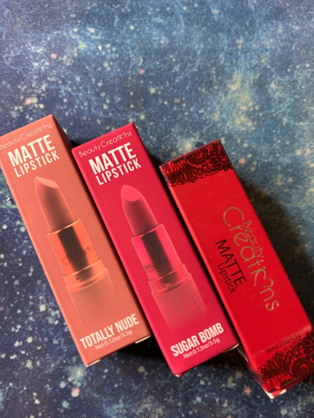 Beauty Creations Matte Lipstick Trio - Nude & Bright Pink & Red